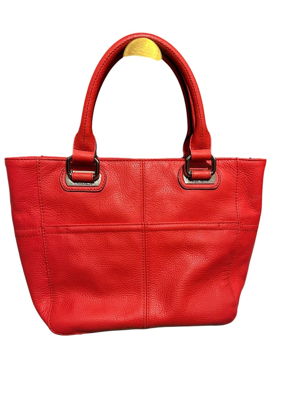 Tiganello Red Leather Tote Bag - Stylish Everyday Carry